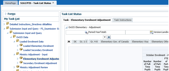 Shows they are subdivided into different subcategories dependent on enrolment input